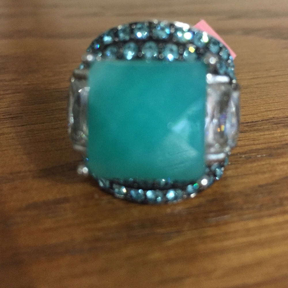 Amazonite & Austrian Crystal ring - Picture 3 of 3